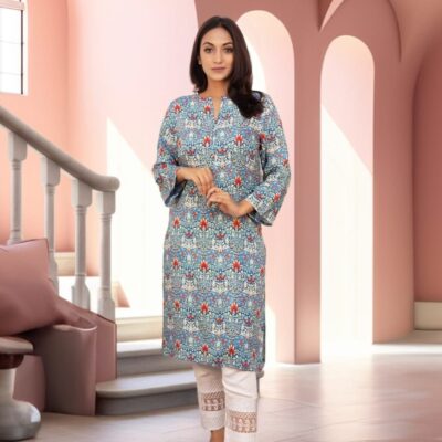 Viscose Kurti For Women – Blue